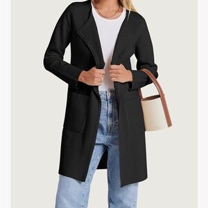 Elegant Women's Black Sweater Coat